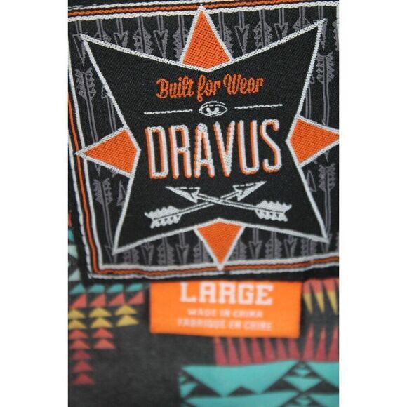 Dravus Denim Jeans Jacket Sherpa Collar Native Pattern Lining Size Large - Picture 9 of 10